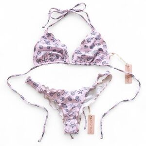 🌊 Chloe Rose Pink Seashell Bikini Set – Size Large (NWT) 🌊